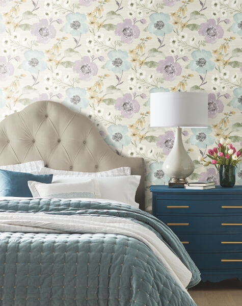 Evelyn Lavender Floral Wallpaper