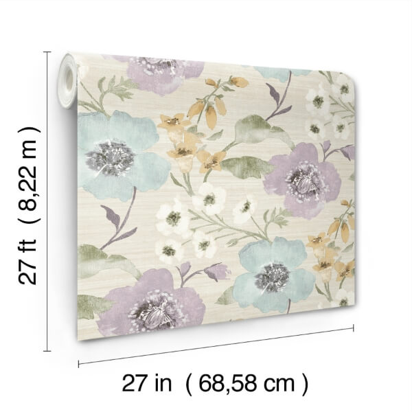 Evelyn Lavender Floral Wallpaper