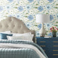 Evelyn Blue Floral Wallpaper