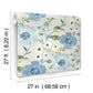 Evelyn Blue Floral Wallpaper