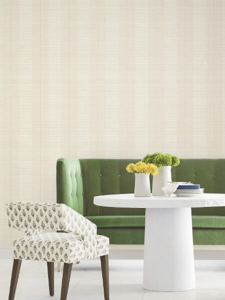 Colbert Stripe Ivory Textured Wallpaper