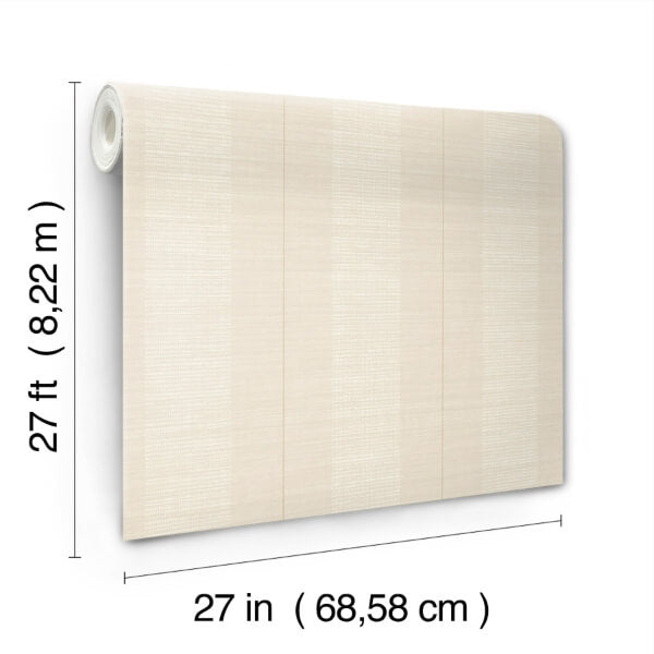 Colbert Stripe Ivory Textured Wallpaper