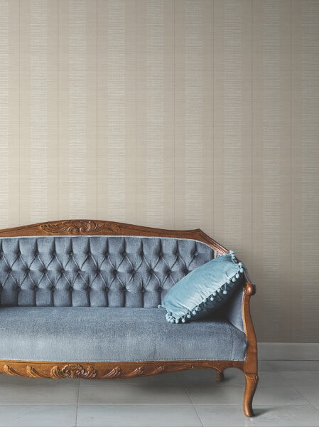 Colbert Stripe Taupe Textured Wallpaper