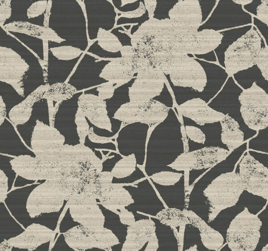 Solange Black Botanical Wallpaper