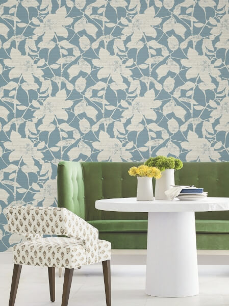 Solange Teal Botanical Wallpaper