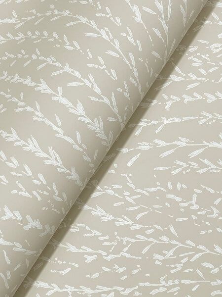 Willow Song Taupe Botanical Wallpaper