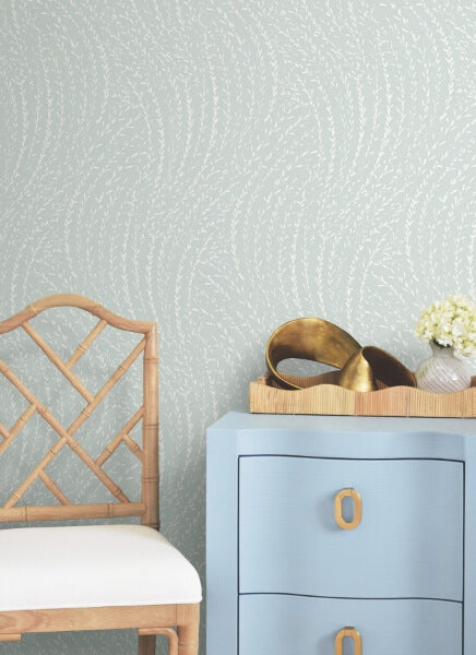 Willow Song Light Blue Botanical Wallpaper