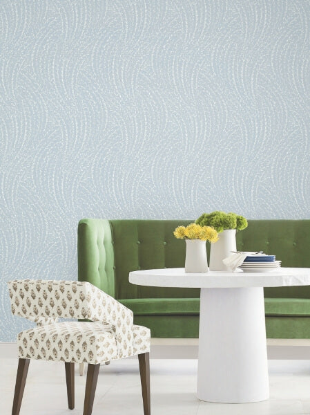 Willow Song Sky Blue Botanical Wallpaper