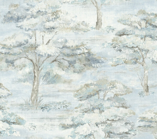 Moreno Blue Woodland Wallpaper