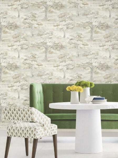 Moreno Neutral Woodland Wallpaper