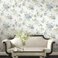 Veiled Garden Sky Blue Floral Wallpaper