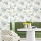 Veiled Garden Sky Blue Floral Wallpaper
