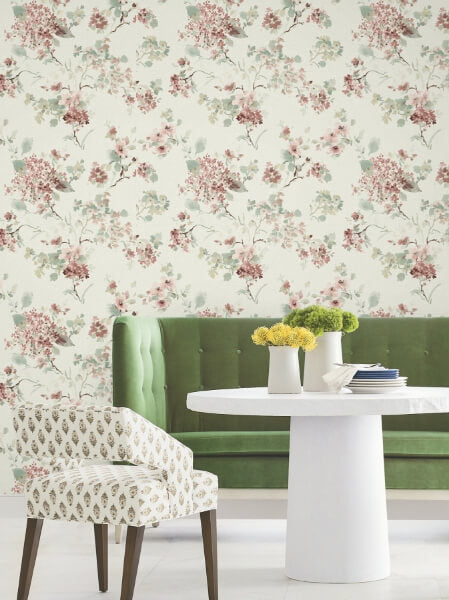 Veiled Garden Rose Floral Wallpaper