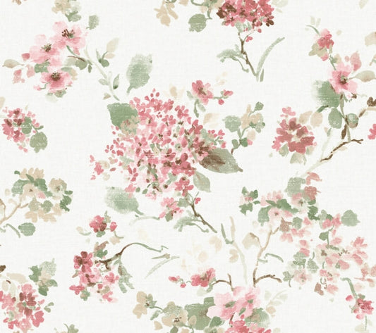 Veiled Garden Pink Floral Wallpaper