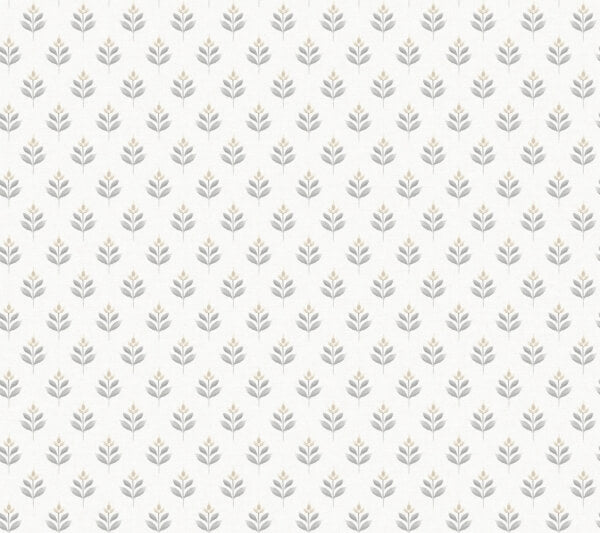 Serene Villa Stone Floral Stamp Wallpaper