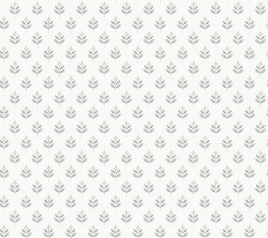 Serene Villa Stone Floral Stamp Wallpaper