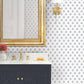 Serene Villa Red Floral Stamp Wallpaper