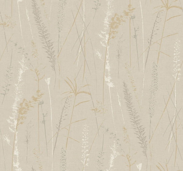 Meadow Splendor Neutral Botanical Wallpaper