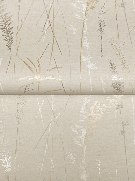 Meadow Splendor Neutral Botanical Wallpaper