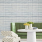 Vanishing Point Blue Striated Wallpaper