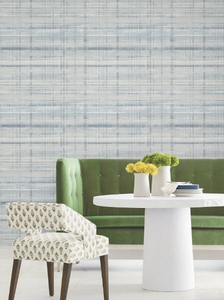 Vanishing Point Blue Striated Wallpaper