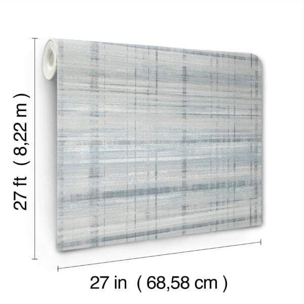 Vanishing Point Blue Striated Wallpaper