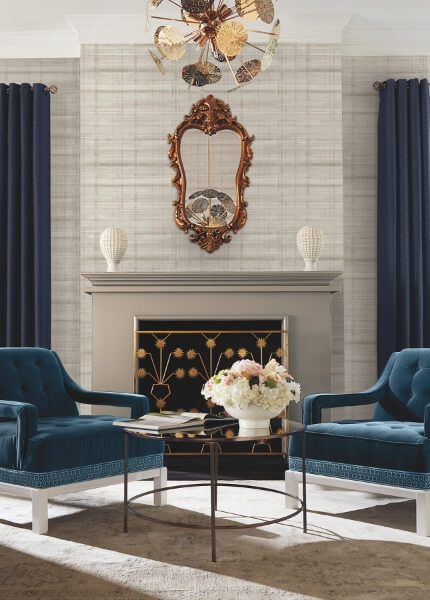 Vanishing Point Neutral Striated Wallpaper