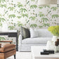 Cillian Green Botanical Bird Trail Wallpaper
