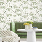Cillian Dark Green Botanical Bird Trail Wallpaper