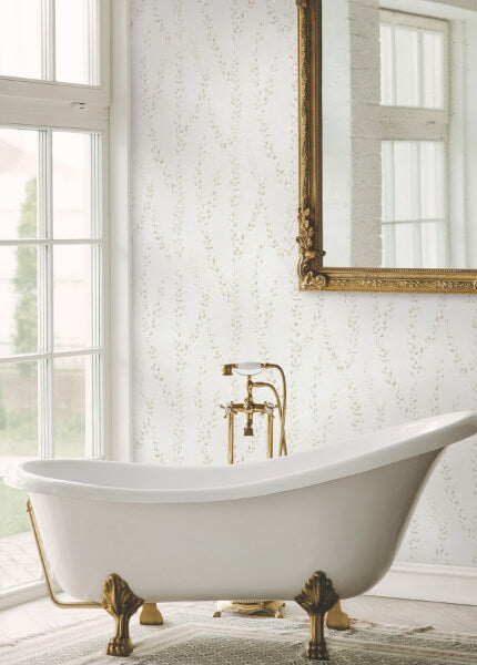 Alpenrose Beige Vine Wallpaper