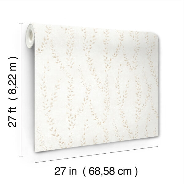 Alpenrose Beige Vine Wallpaper