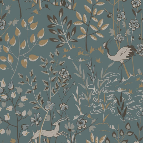 Aspen Teal & Brown Wallpaper