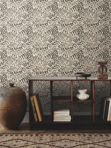 Zora Wave Charcoal Wallpaper