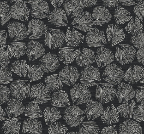 Elora Leaf Black Wallpaper