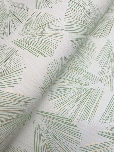 Elora Leaf Green Wallpaper