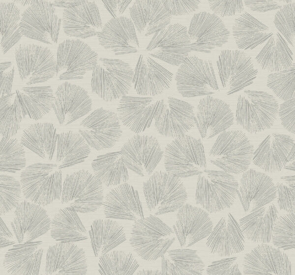 Elora Leaf Grey Wallpaper