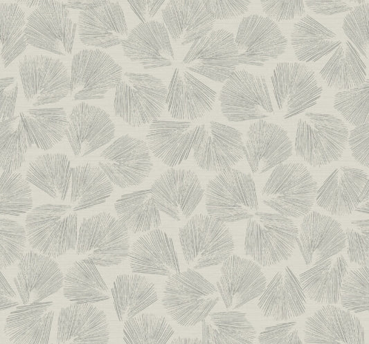 Elora Leaf Grey Wallpaper