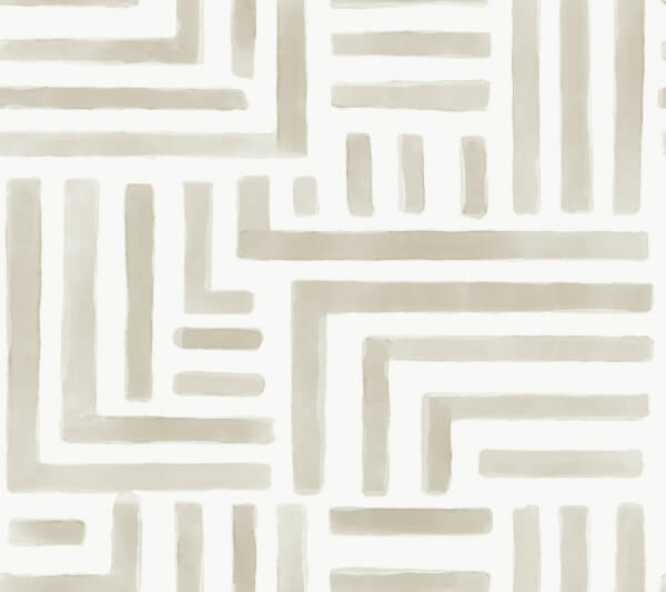 Painterly Labyrinth Light Neutral Wallpaper