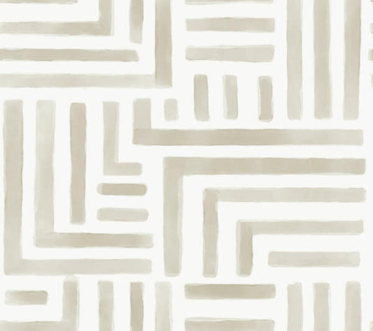 Painterly Labyrinth Light Neutral Wallpaper