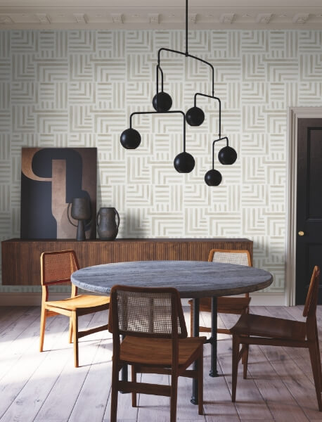 Painterly Labyrinth Light Neutral Wallpaper