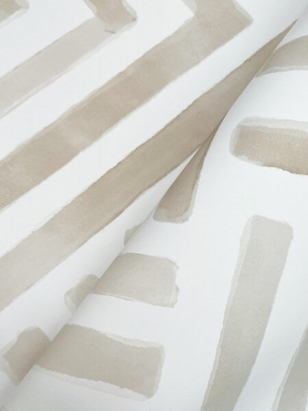 Painterly Labyrinth Light Neutral Wallpaper