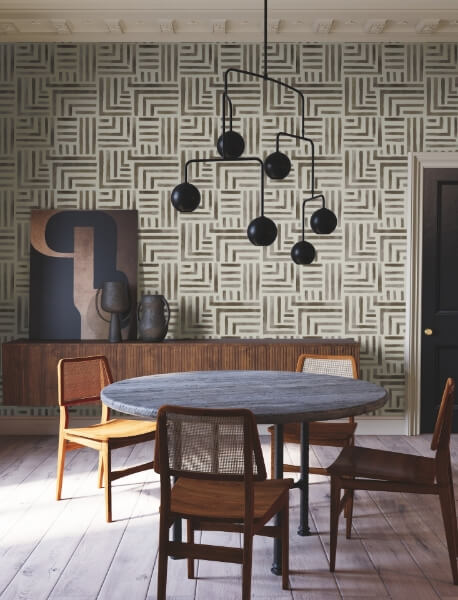 Painterly Labyrinth Warm Neutral Wallpaper