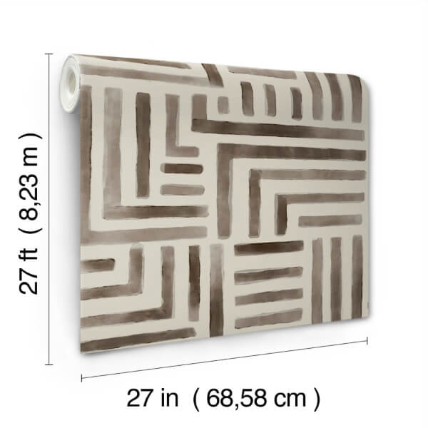 Painterly Labyrinth Warm Neutral Wallpaper