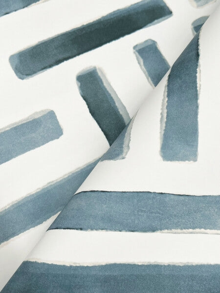 Painterly Labyrinth Aqua Wallpaper