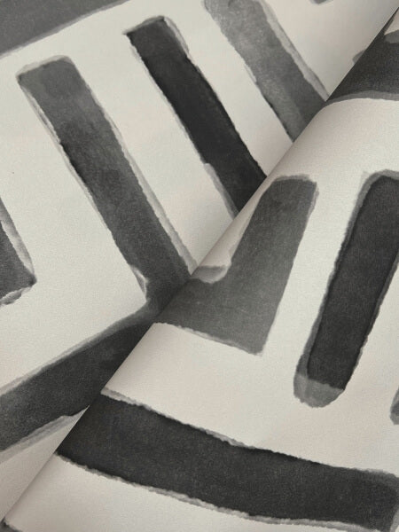 Painterly Labyrinth Charcoal Wallpaper