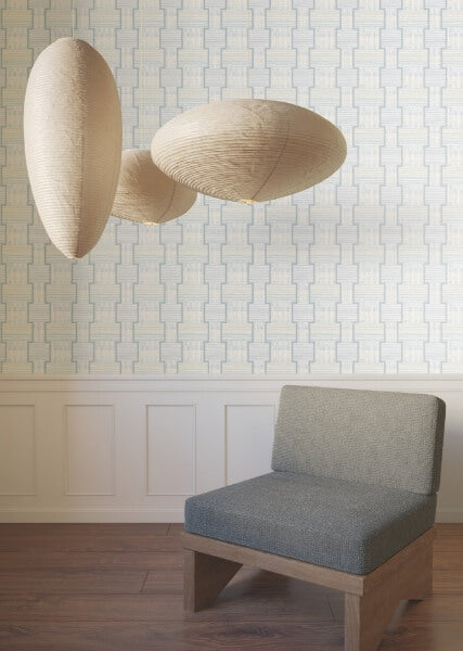 La Broderie Sky Blue Wallpaper