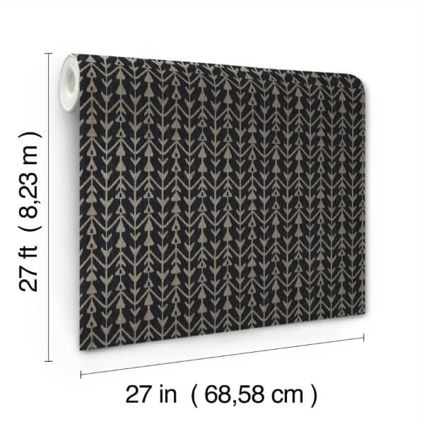 Martigue Stripe Black Wallpaper