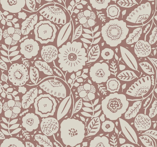 Camille Blossom Vintage Rose Wallpaper