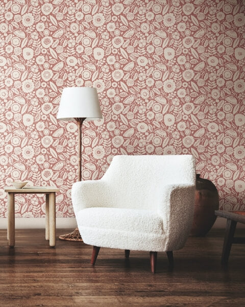 Camille Blossom Vintage Rose Wallpaper