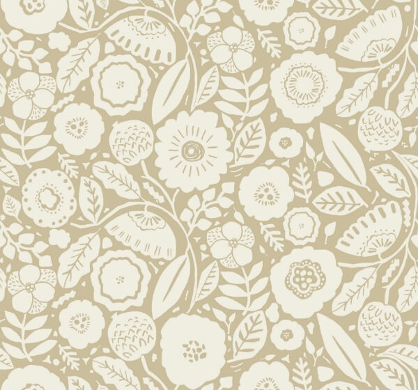 Camille Blossom Ochre Wallpaper